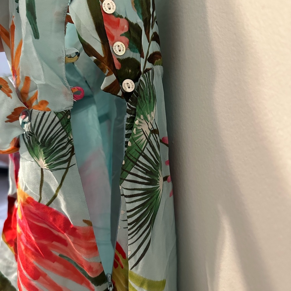 Aqua Tropical Parrot Print Wrap Maxi Dress - Picture 10 of 10